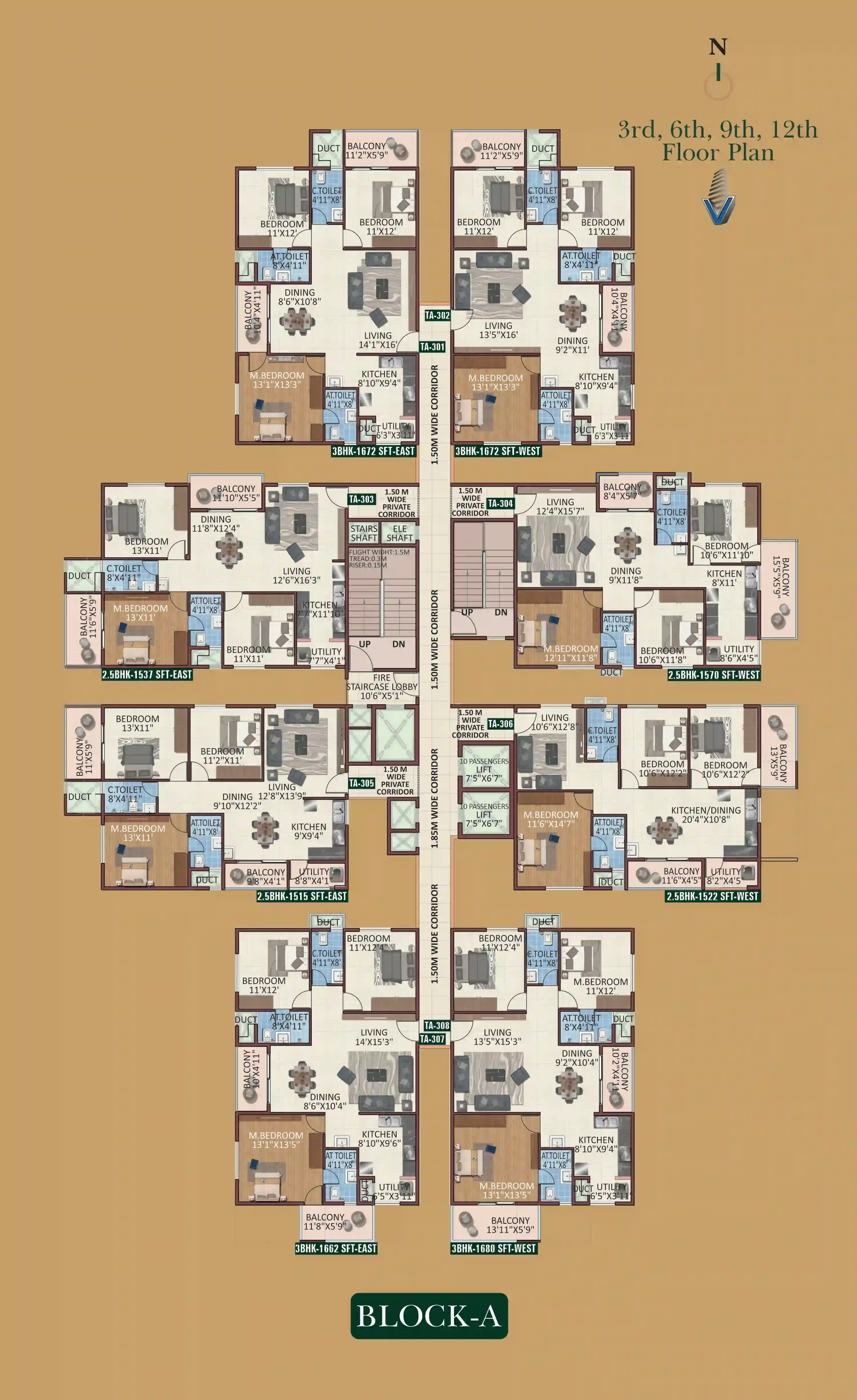 2.5 BHK Floor Plan