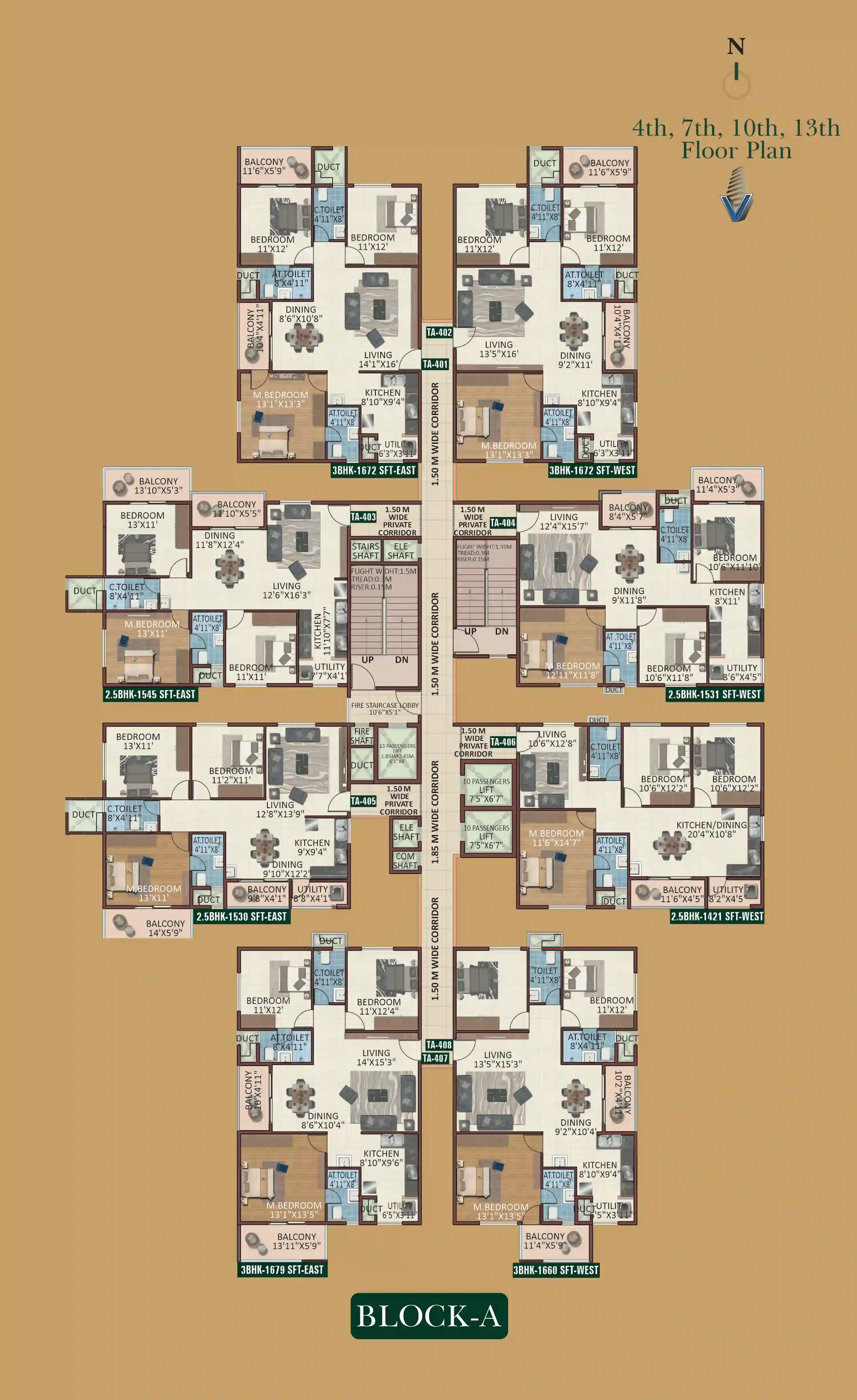 3 BHK Floor Plan